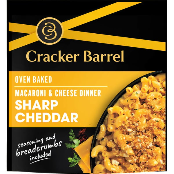 Instant Foods Cracker Barrel Sharp Cheddar Oven Baked Mac & Cheese Dinner hero