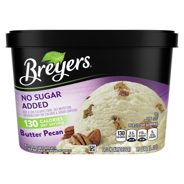 Ice Cream, Novelties & Ice Breyers No Sugar Added Frozen Dairy Dessert Butter Pecan hero