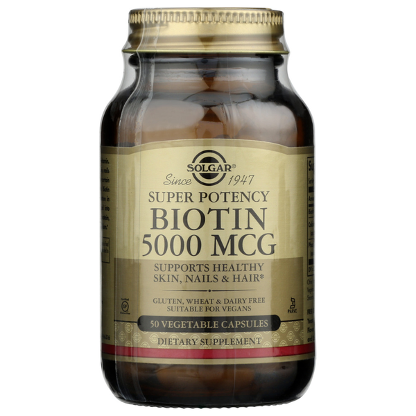 Vitamins & Supplements Solgar Biotin 5000 Mcg Vegetable Capsules hero