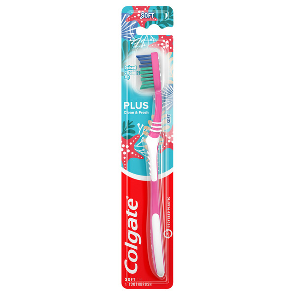 Oral Hygiene Colgate Plus Soft Toothbrush with Tongue Cleaner hero