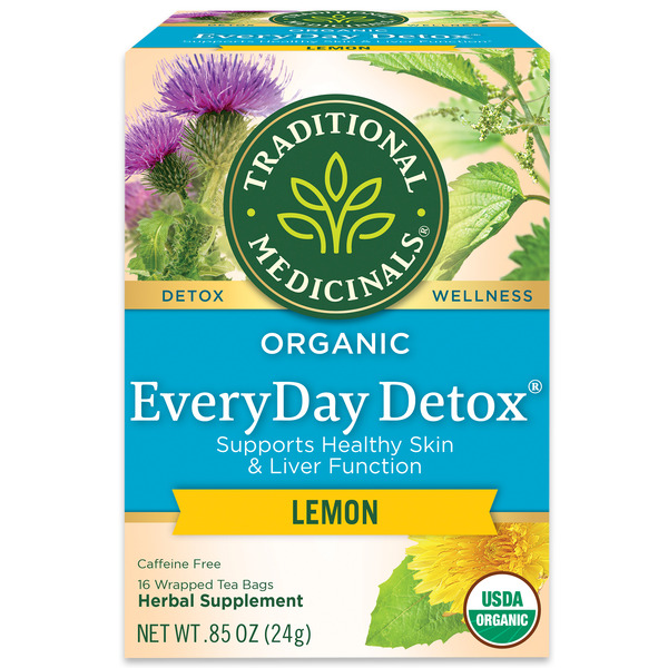 Tea Traditional Medicinals Organic EveryDay Detox Lemon, Caffeine Free Herbal Tea hero