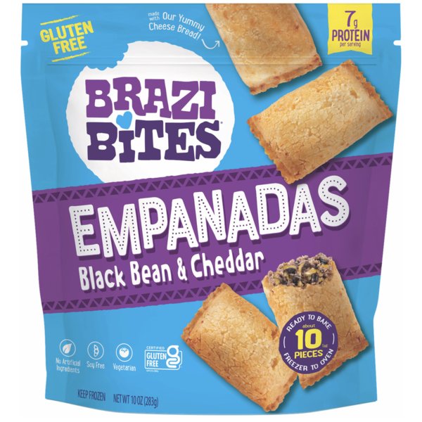 Frozen Meals Brazi Bites Black Bean & Cheddar, Empanadas hero