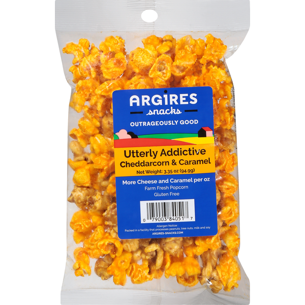 Popcorn & Jerky Argires Snacks Cheddarcorn, Utterly Addictive hero