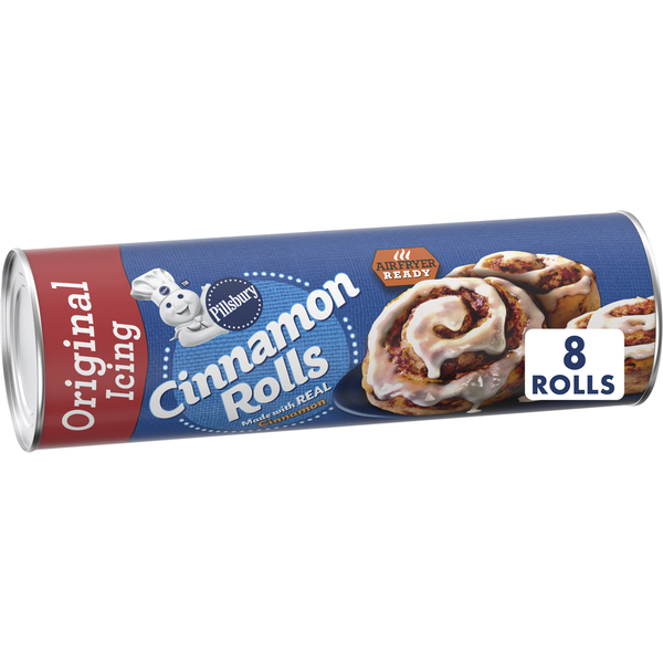 Holiday Items Pillsbury Cinnamon Rolls Refrigerated Pastry Dough With Original Icing hero