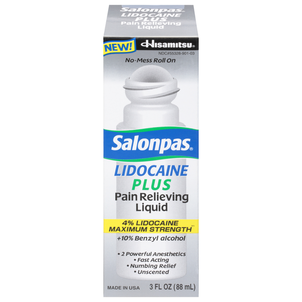 Muscles, Joints & Pain Relief Salonpas Pain Relieving Liquid, Lidocaine Plus hero