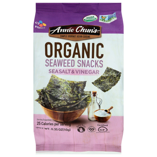 Asian Foods Annie Chun's Organic Sea Salt & Vinegar Seaweed Snack hero