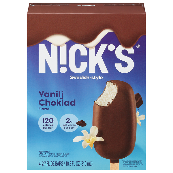 Ice Cream & Ice N!ck's Bars, Vanilj Choklad Flavor, Swedish-Style hero