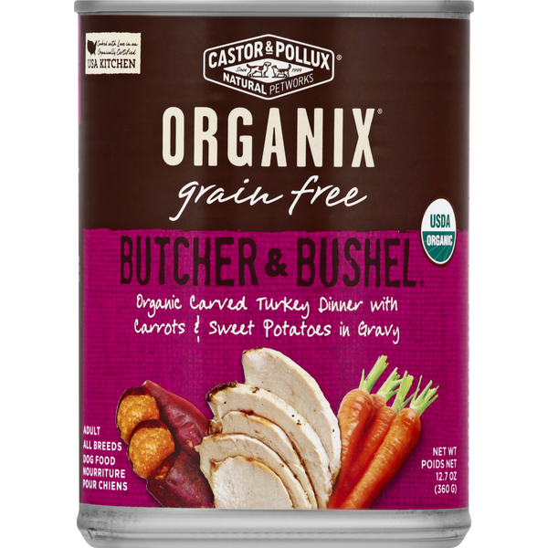 Dog Food & Care Castor & Pollux Dog Food, Grain Free, Carve Turkey Dinner, Butcher & Bushel, Adult hero