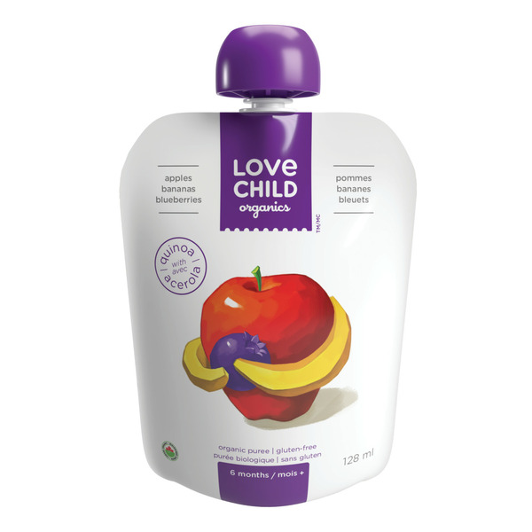 Baby Food, Snacks, & Formula Love Child Organics Apples, Bananas & Blueberries hero