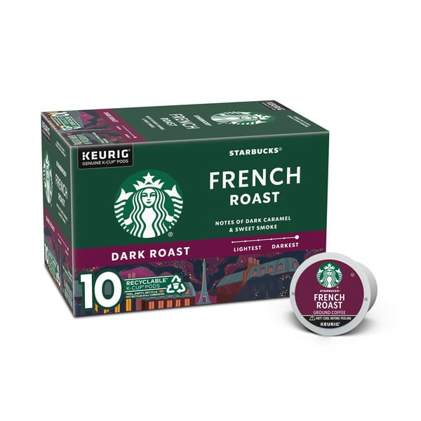 Coffee Grounds and Whole Beans Starbucks French Dark Roast K-Cup Coffee hero