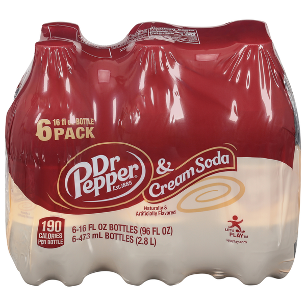 Soft Drinks Dr Pepper Cream Soda, 6 Pack hero