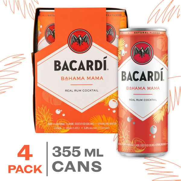 Cocktail Mixes Bacardí® Bahama Mama Ready to Drink Real Rum Cocktail, Gluten Free hero