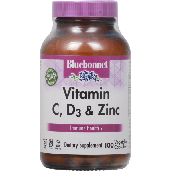 Vitamins & Supplements Bluebonnet Vitamin C, D3 & Zinc hero