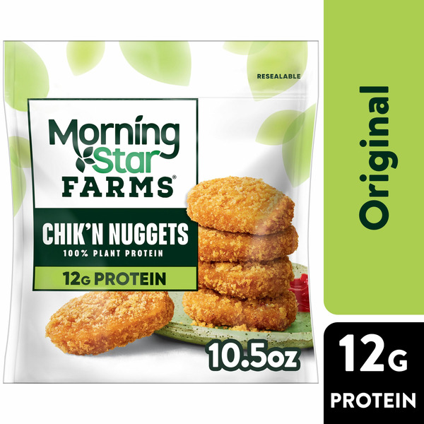 Frozen Vegan & Vegetarian Morning Star Farms Chik'n Nuggets, Vegan Plant Based Protein, Frozen Meal Starter, Original hero