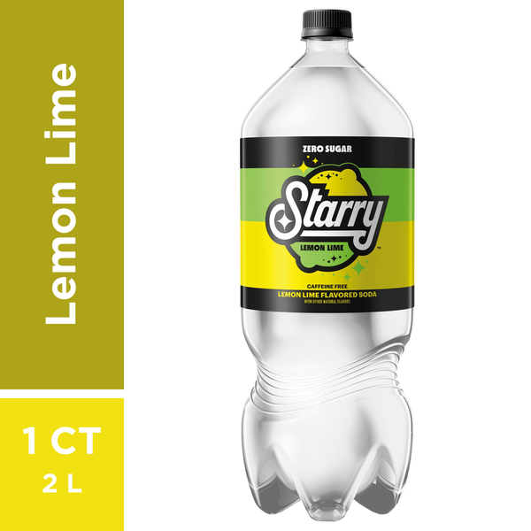 Starry Soda, Zero Sugar, Lemon Lime, Caffeine Free hero