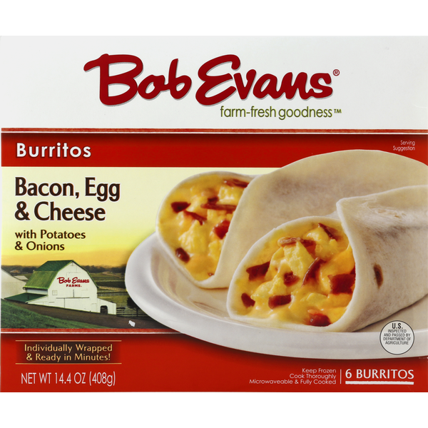 Frozen Breakfast Bob Evans Farms Burritos, Bacon, Egg & Cheese hero