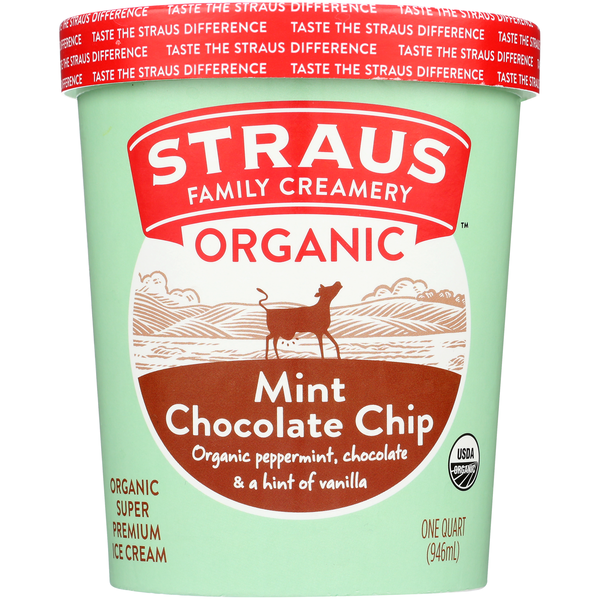 Ice Cream & Ice Straus Family Creamery  Organic Mint Chocolate Chip Ice Cream hero