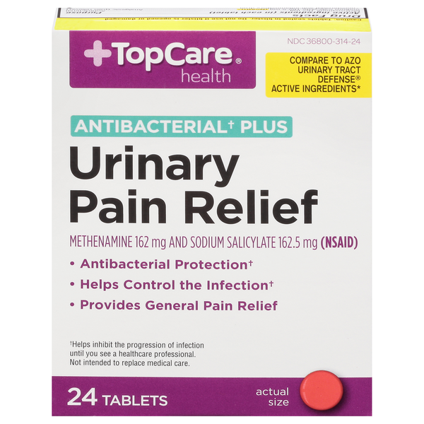 Muscles, Joints & Pain Relief TopCare Urinary Pain Relief, Antibacterial Plus, Tablets hero