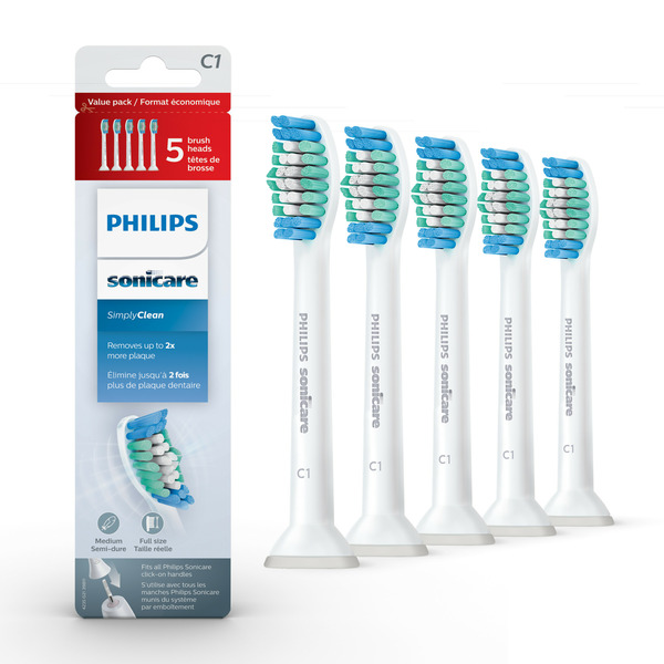 Oral Hygiene Philips Sonicare Sonicare SimplyClean (C1) Replacement Toothbrush Heads, HX6015/03 hero