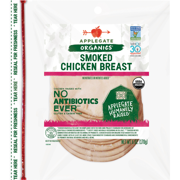 Refrigerated Grocery Applegate Organics Organic Smoked Chicken Breast hero