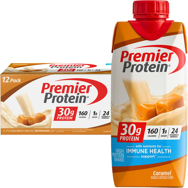 Protein & Meal Replacements Premier Protein 30g Protein Shake, Caramel, 30g Protein, 11 Fl Oz, 12 Count hero