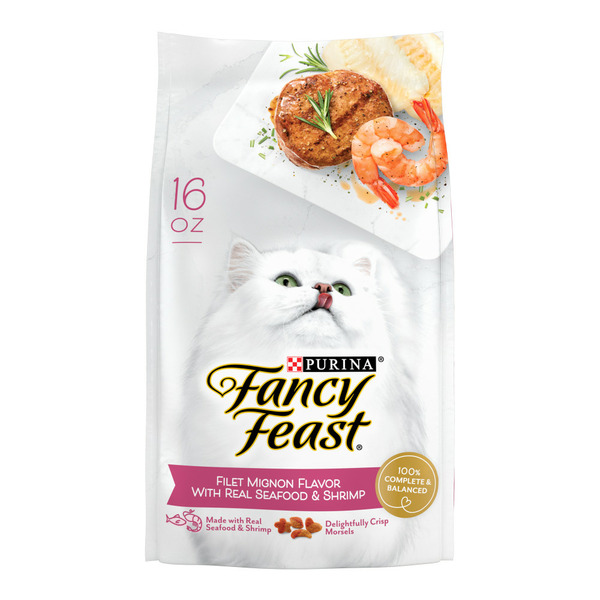 Cat Food & Care Purina Fancy Feast Dry Cat Food Filet Mignon Flavor with Seafood and Shrimp hero