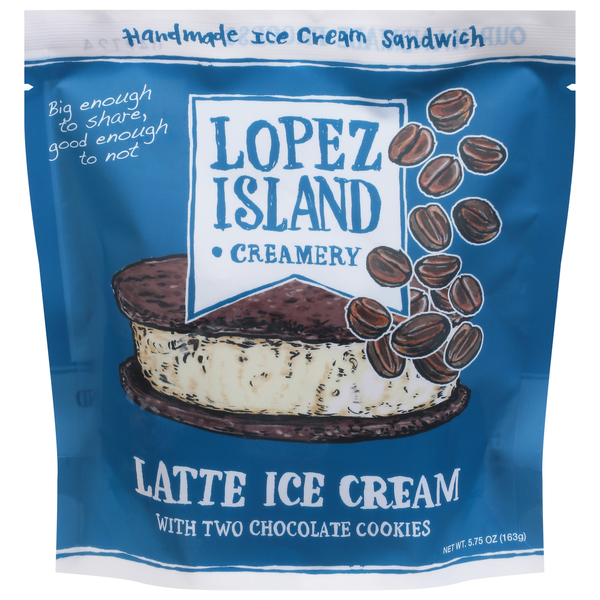 Ice Cream & Ice Lopez Island Creamery Ice Cream Sandwich, Latte, Handmade hero