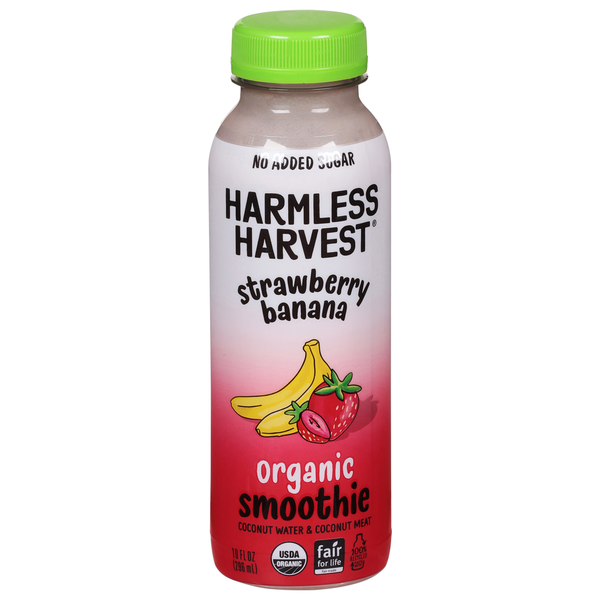 Refrigerated Harmless Harvest Smoothie, Organic, Strawbery Banana hero