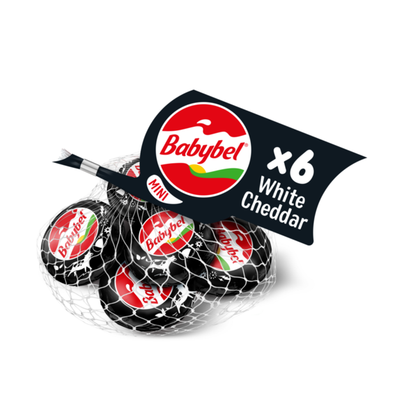 Packaged Cheese Babybel Cheese, Semisoft, White Cheddar, Mini hero