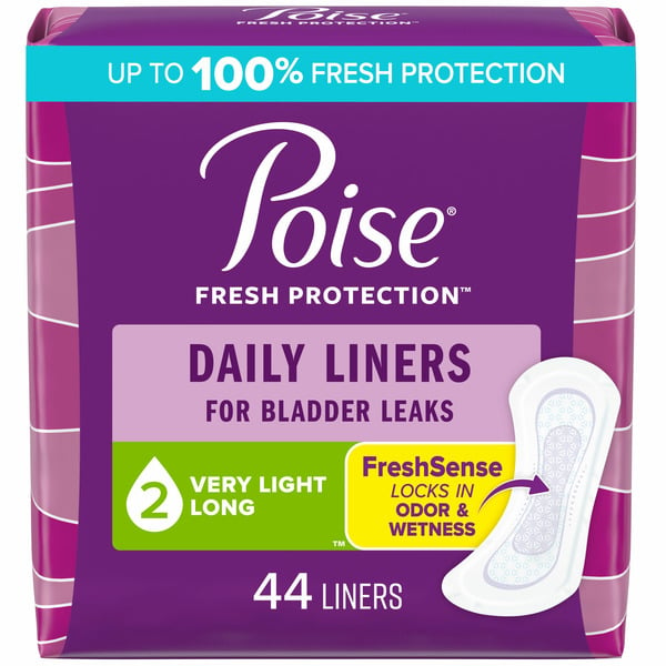 Adult Care Poise Daily Incontinence Liners, 2 Drop Very Light Absorbency, Long hero