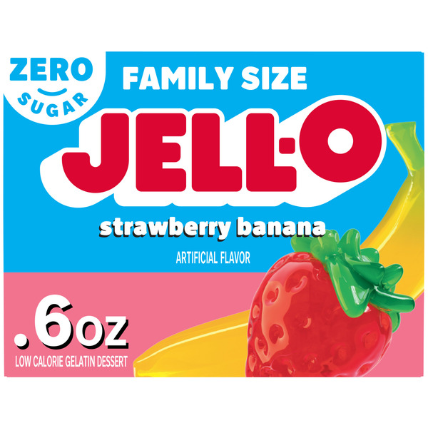 Doughs, Gelatins & Bake Mixes Jell-O Zero Sugar Strawberry Banana Flavor Gelatin hero