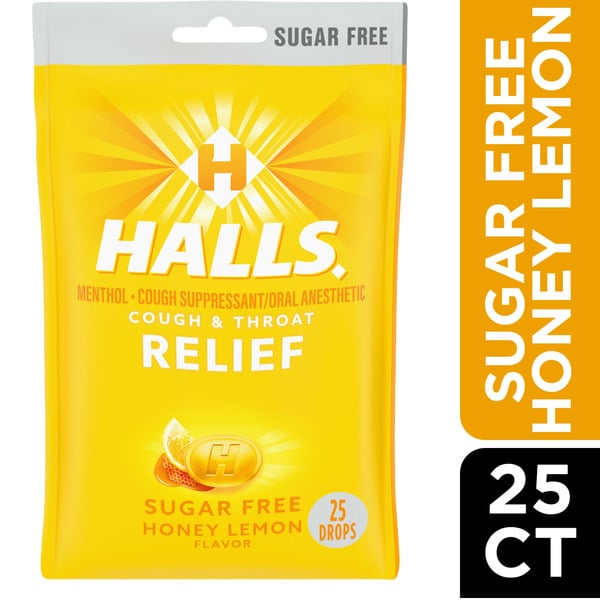 Cold, Flu & Allergy Halls Relief Honey Lemon Sugar Free hero