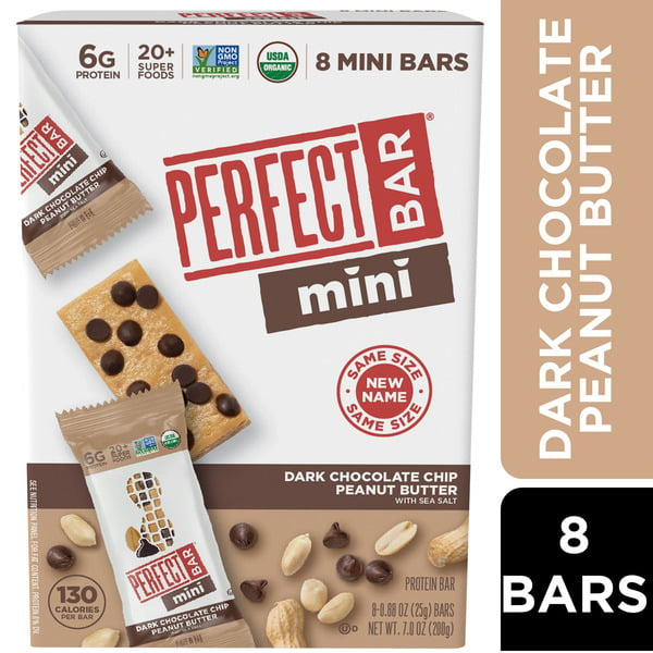 Candy & Chocolate Perfect Snacks Mini Dark Chocolate Chip Peanut Butter Protein Bar, Gluten-Free hero