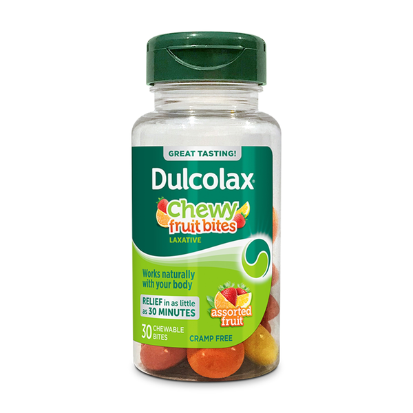 Pain & Fever Relief Dulcolax Saline Laxative Chewy Fruit Bites, Assorted Fruit hero