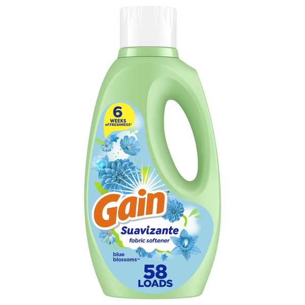 Laundry Gain Suavizante Liquid Fabric Conditioner, 58 loads, Blue Blossoms hero