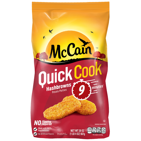 Frozen Breakfast McCain Potato Patties, Hashbrowns, Quick Cook hero