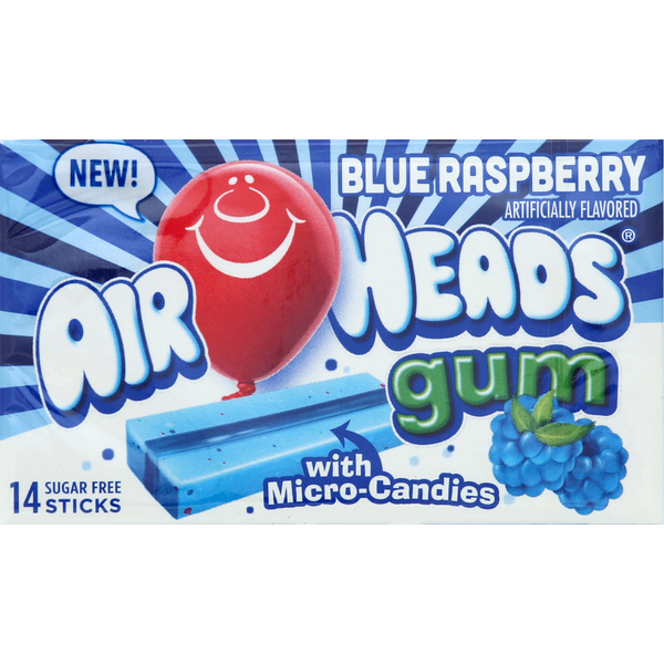 Mint & Gum Airheads Gum, Sugar Free, Blue Raspberry hero