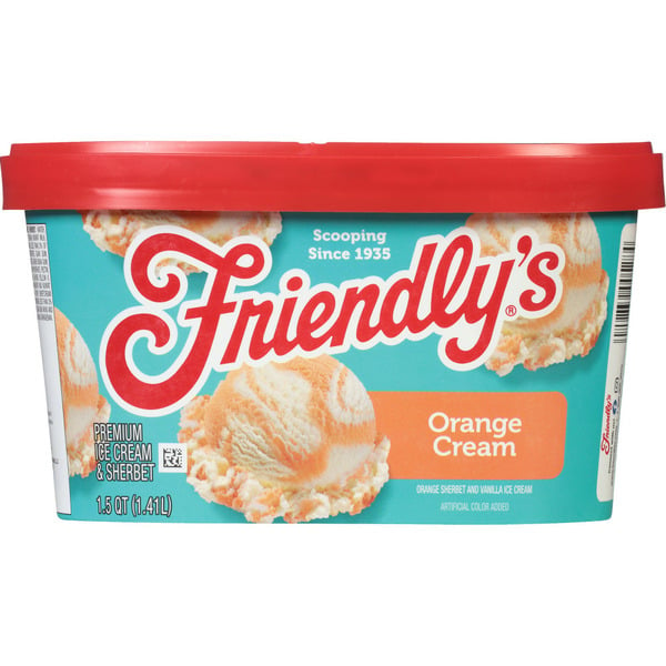 Ice Cream & Ice Friendly's Ice Cream Premium Rich & Creamy Orange Cream 1.5 Quart Scround hero