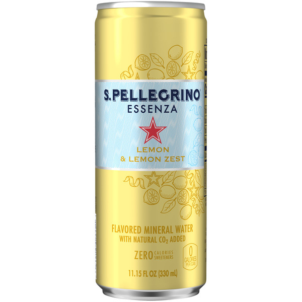 Water, Seltzer & Sparkling Water San Pellegrino Essenza Lemon & Lemon Zest Flavored Mineral Water hero