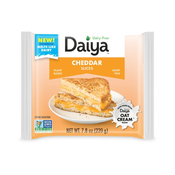 Cheese Daiya Deliciously Dairy Free Cheddar Style Slices hero