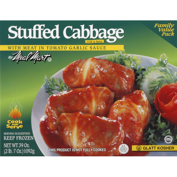 Kosher Foods Meal Mart Stuffed Cabbage, with Meat in Tomato Garlic Sauce, Family Value Pack hero