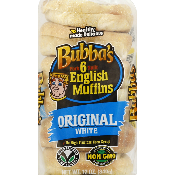 Bakery Desserts Bubba’s English Muffins, Fork Split, Original, White hero