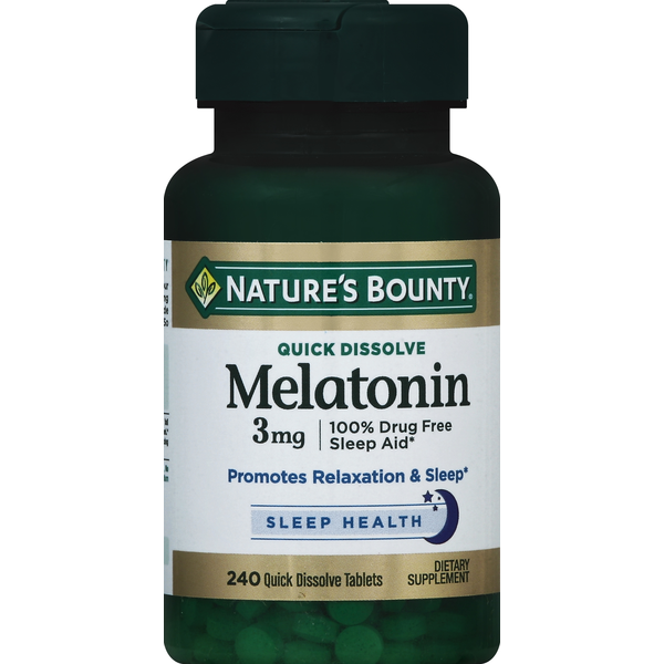 Vitamins & Supplements Nature's Bounty Melatonin, 3 mg, Quick Dissolve Tablets hero