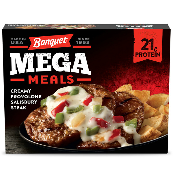 Frozen Meals Banquet Creamy Provolone Salisbury Steak, Frozen Meal hero