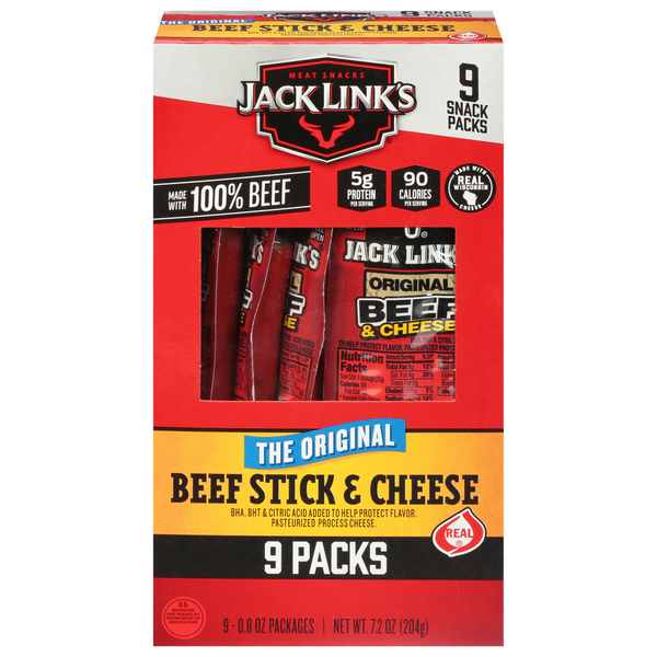 Chips & Pretzels Jack Link's Beef Stick & Cheese, The Original, 9 Packs hero