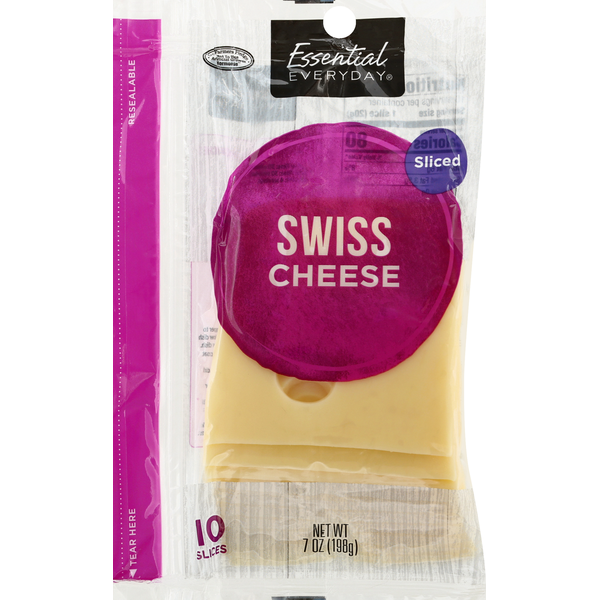 Packaged Cheese Essential Everyday Cheese, Swiss, Sliced hero