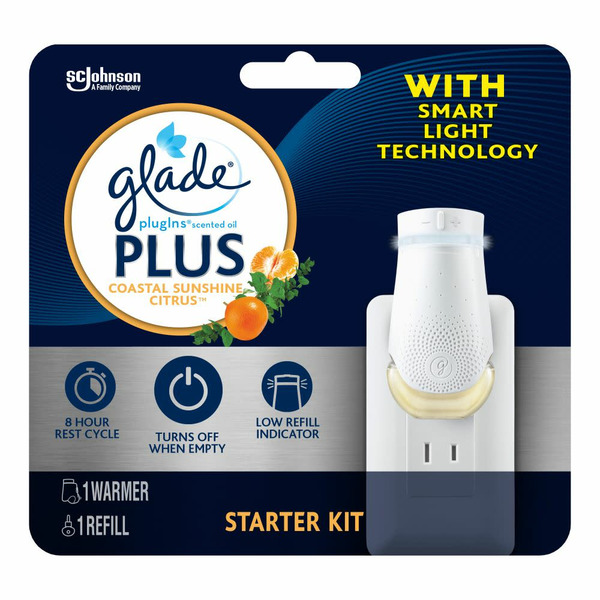 Air Fresheners & Candles Glade PlugIns® Plus Scented Oil Air Freshener Warmer + Refill, Coastal Sunshine Citrus hero