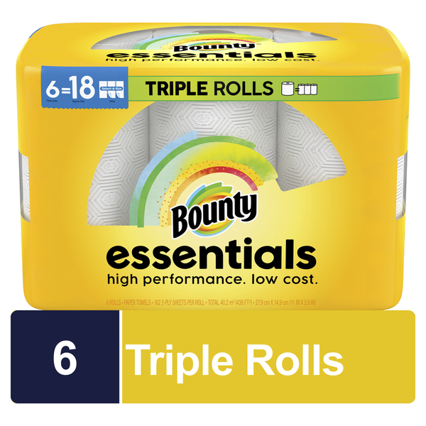 Bounty Essential Select-A-Size Paper Towels, 6 Count hero