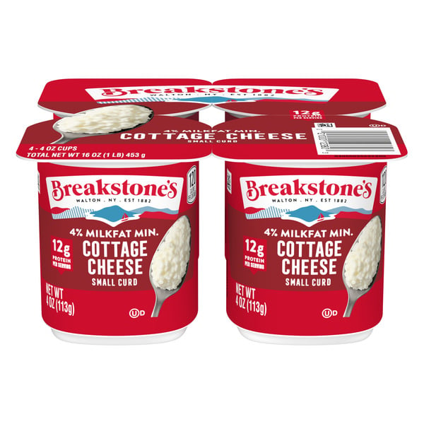 Other Creams & Cheeses Breakstone's Small Curd 4% Milkfat Min. Cottage Cheese oz. ( 4 - 4 oz Cups) hero