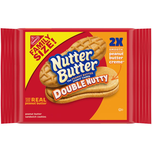 Cookies & Cakes Nutter Butter Double Nutty Peanut Butter Sandwich Cookies, Family Size hero